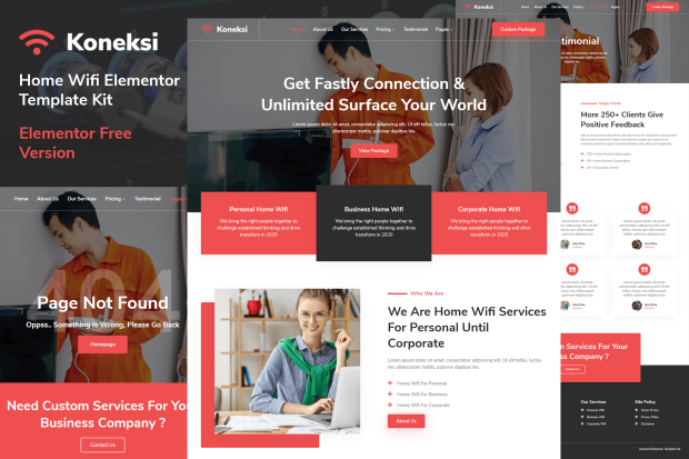 Koneksi - Home Wifi Internet Services Elementor Template Kit