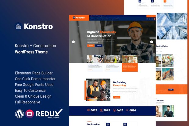 Konstro – Construction WordPress Theme 1.0.0