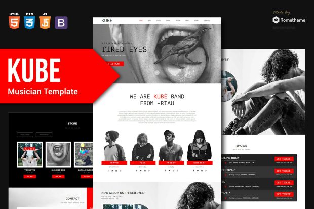 KUBE - Musician, DJ, Band, Music HTML Template RS