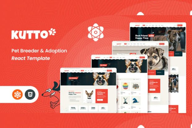 Kutto - Pet Breeder & Adoption ReactJs Template