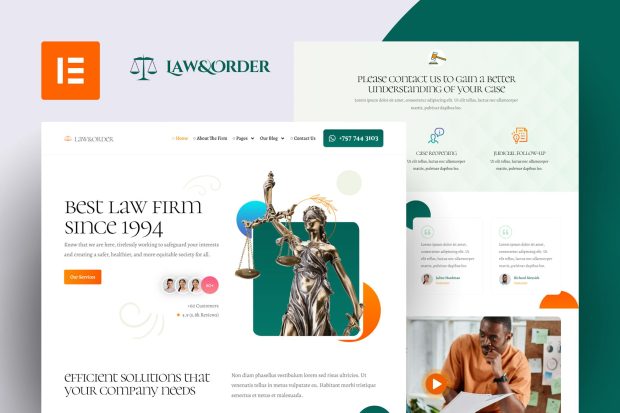 Law & Order - Law Firm & Lawyers Elementor Template Kit