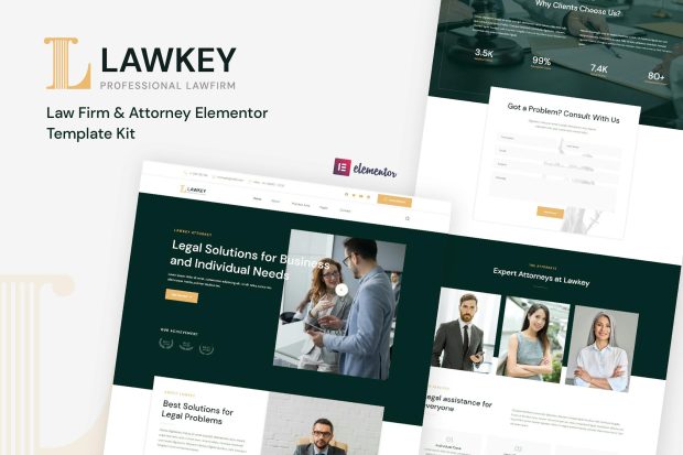 Lawkey - Law Firm & Attorney Elementor Template Kit