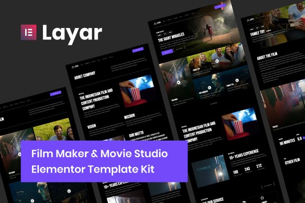 Layar - Film Maker & Movie Studio Elementor Template Kit