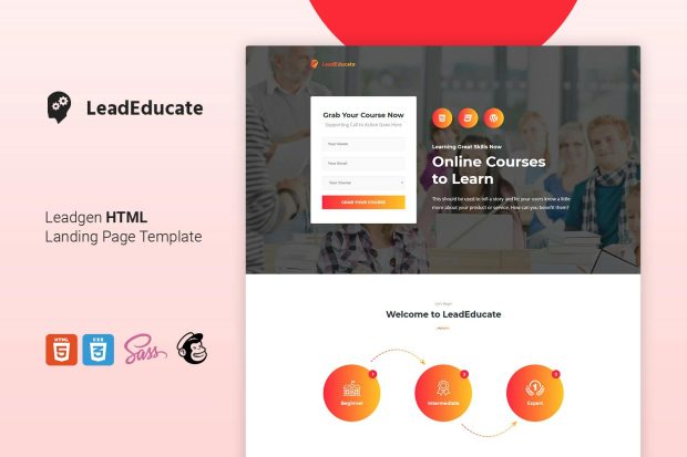 LeadEduco - Education HTML Landing Page Template