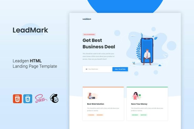 LeadMark - Leadgen HTML Landing Page Template