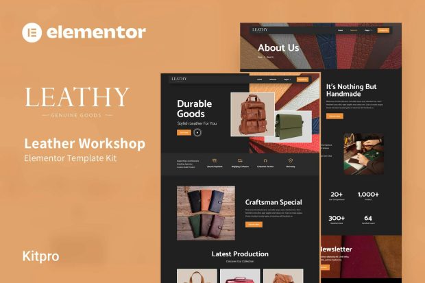 Leathy - Leather Workshop Elementor Template Kit