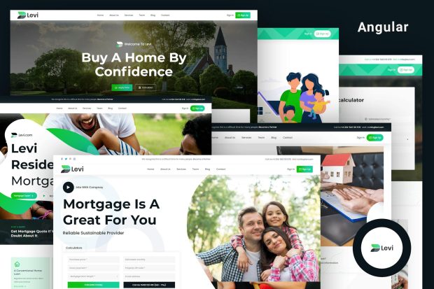 Levi - Angular Real Estate Mortgage Landing Page