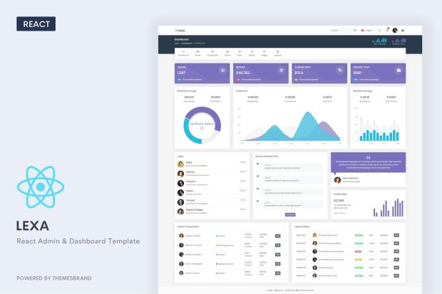 Lexa - React Admin & Dashboard Template