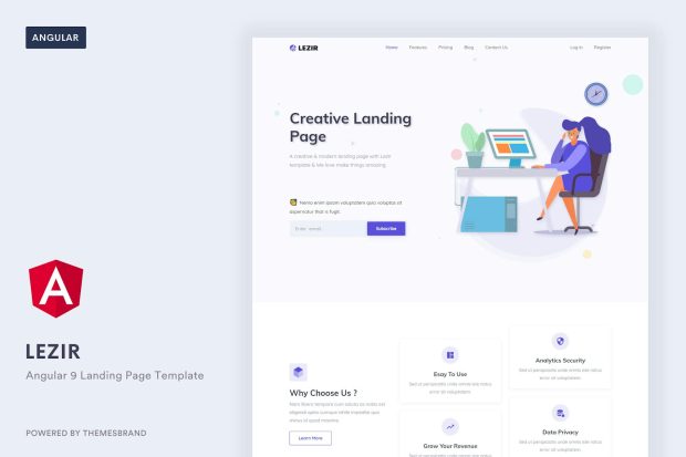 Lezir - Angular 9 Landing Page Template