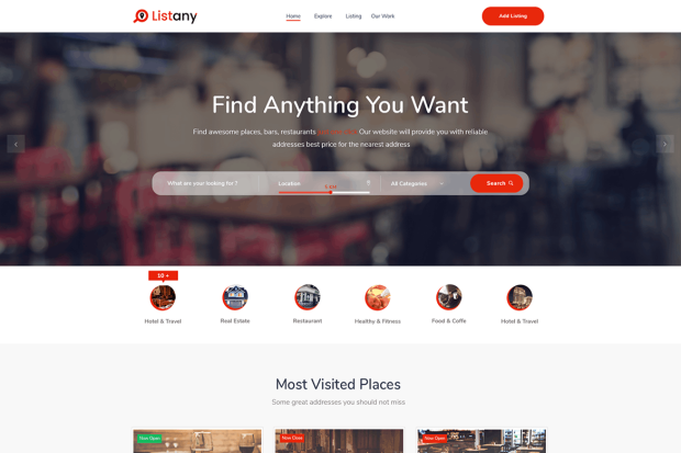 Listany - Directory and Listings PSD Template