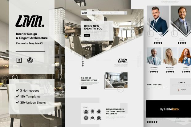 Livin - Interior Design & Architecture Elementor Template Kit