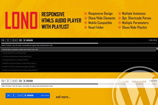 Lono - Responsive HTML5 Audio Player With Playlist 1.3.2