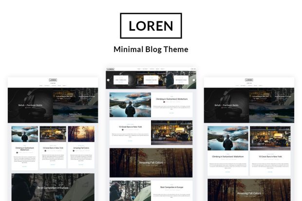 Loren Minimal Personal WordPress Blog Theme 2.5.7