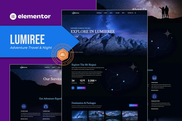 Lumieree -  Adventure Travel & Night Camping Elementor Template Kit