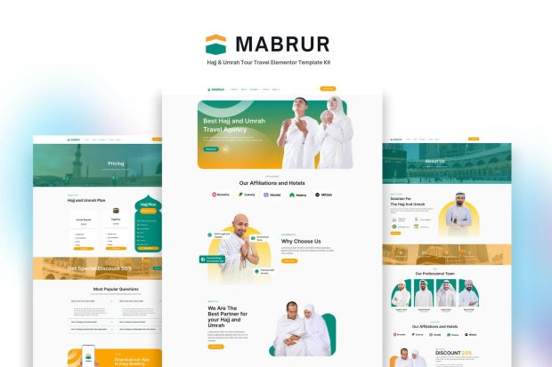 Mabrur - Hajj & Umrah Tour Travel Elementor Template Kit