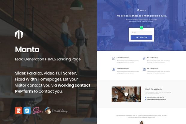 Manto - Lead Generation Landing Page