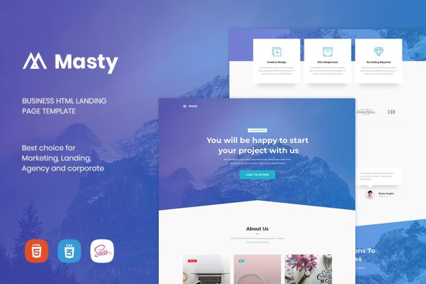 Masty - Business HTML Landing Page Template