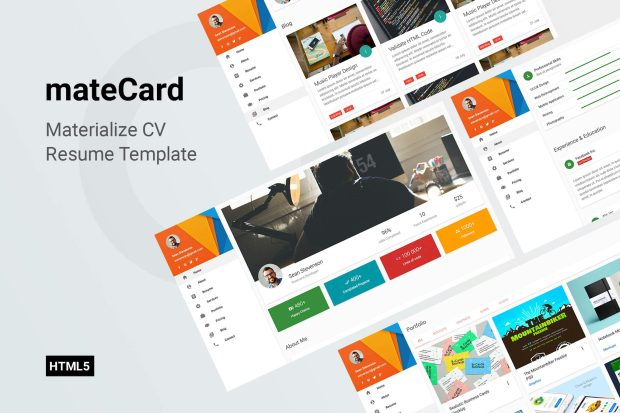 mateCard - Materialize CV/Resume Template