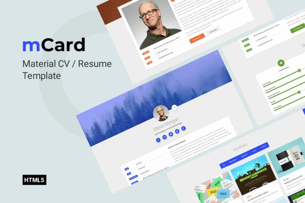 mCard - Material CV/Resume Template