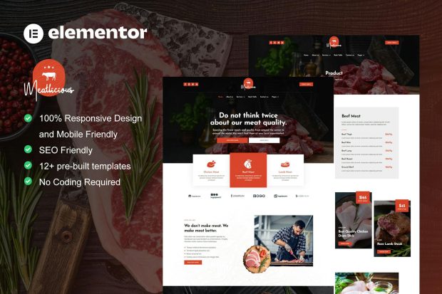 Meatlicious - Meat Shop & Butcher Elementor Template Kit