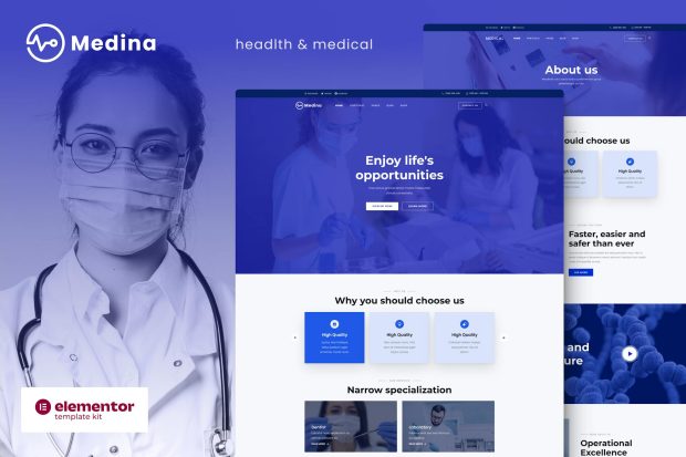 Medina - Medical & Health Elementor Template Kit