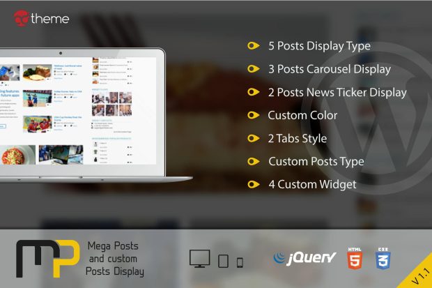 Mega Posts and Custom Posts Display WP Plugin 1.1