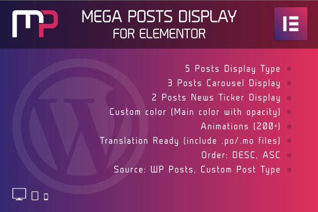 Mega Posts Display for Elementor Wordpress Plugin 1.0