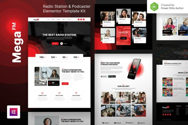 MegaFM – Radio Station & Podcaster Elementor Template Kit