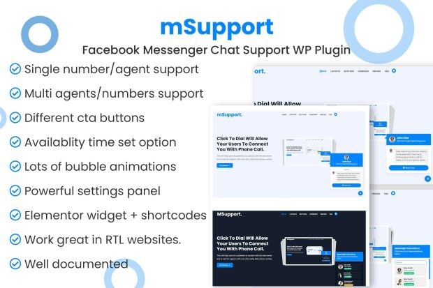 Messenger chat support WordPress Plugin 1.1.1