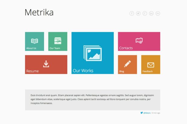 Metrika - Responsive OnePage Template