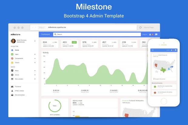 Milestone - Bootstrap 4 Admin Template