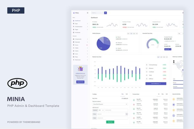 Minia - PHP Admin & Dashboard Template