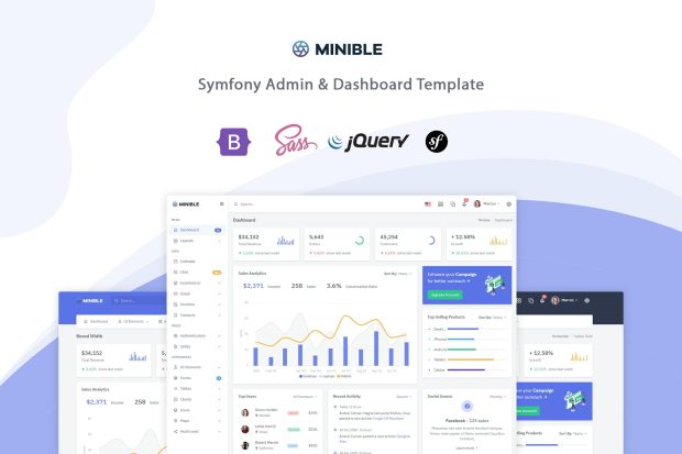 Minible - Symfony Admin & Dashboard Template