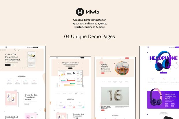 Miwlo - Landing Page HTML Template