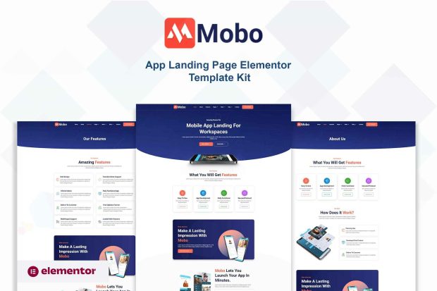 Mobo - App Landing Page Elementor Template Kit