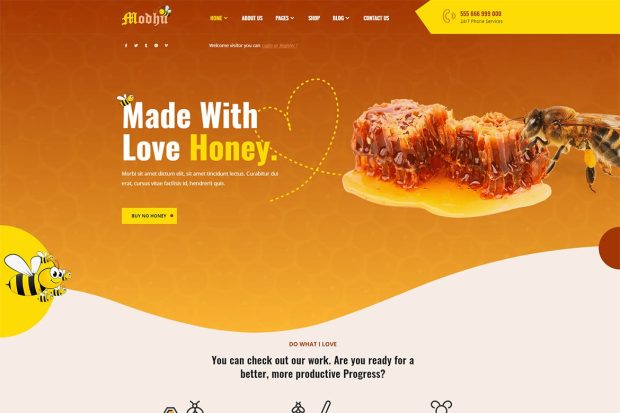 Modhu - Beekeeping and Honey WordPress Theme 1.0.3