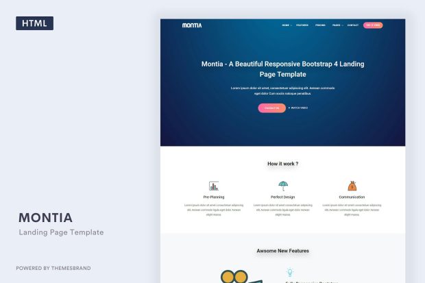 Montia - Landing Page Template