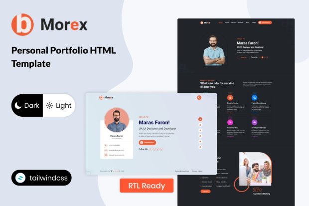 Morex - Tailwind CSS Personal Portfolio Template