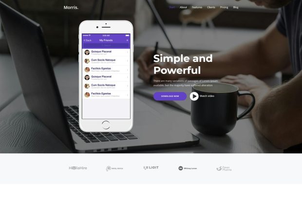 Morris - WordPress App & Product Landing Page 1.0.3