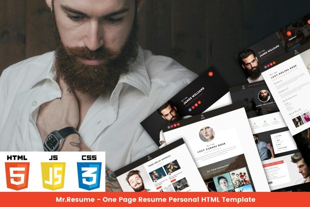 Mr Resume - One Page Resume Personal HTML Template