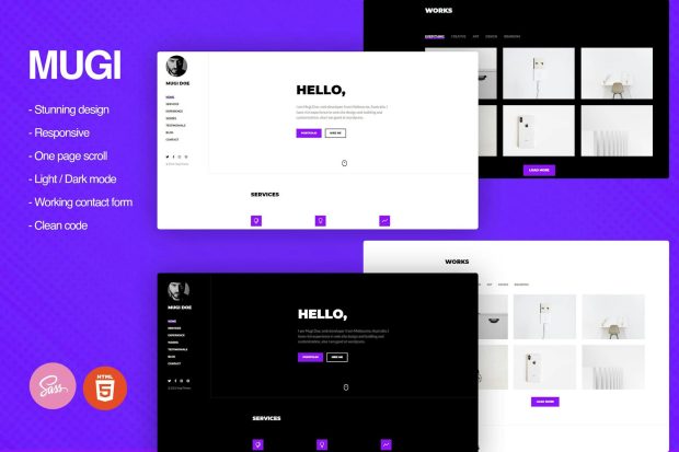 Mugi - Personal Portfolio & Resume HTML Template