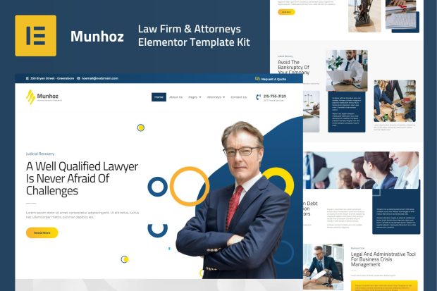 Munhoz - Law Firm & Attorneys Elementor Template Kit