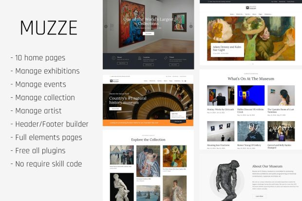 Muzze - Museum Art Gallery Exhibition WP Themes 1.6.4