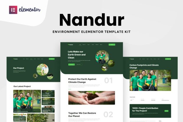 Nandur - Enviromental Elementor Template Kit