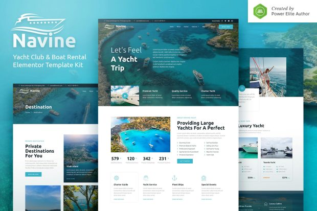 Navine – Yacht Club & Boat Rental Elementor Template Kit