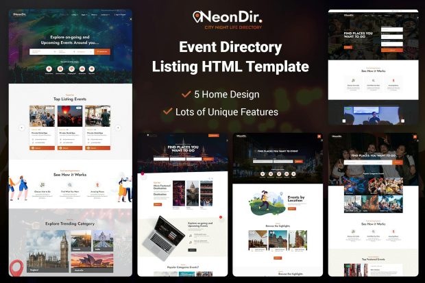 NeonDir - Event Directory Listing HTML Template