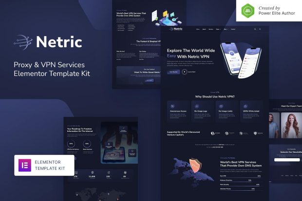 Netric – Proxy & VPN Services Elementor Template Kit