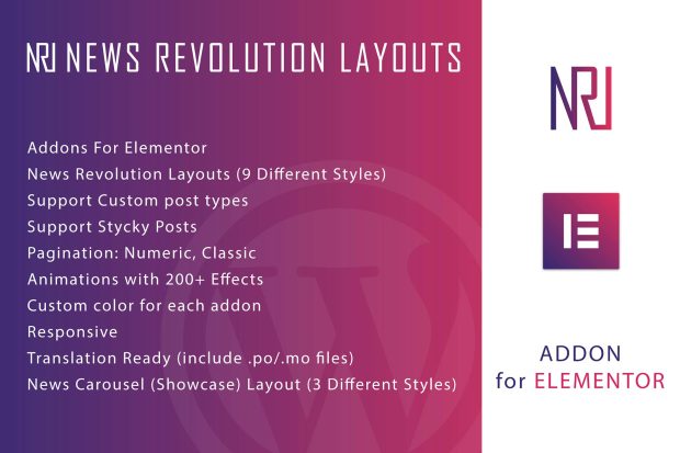 News Revolution Layouts for Elementor Plugin 1.0