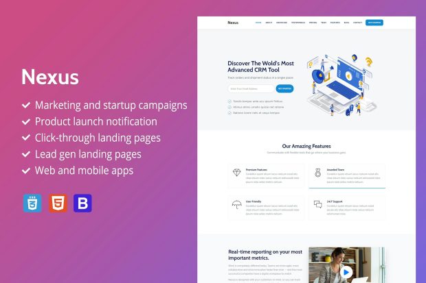 Nexus - Premium SaaS Landing Page Template