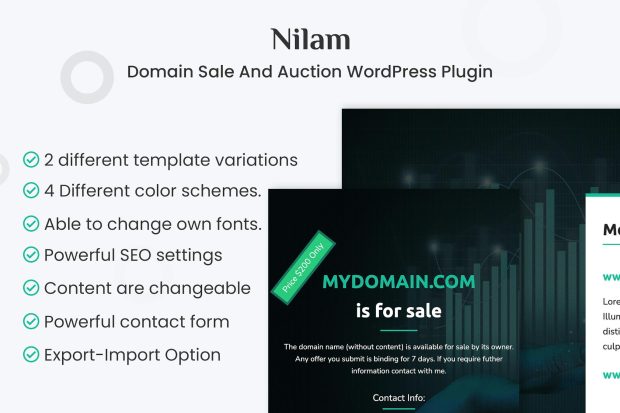 Nilam - Domain For Sale & Auction Plugin 2.2.3